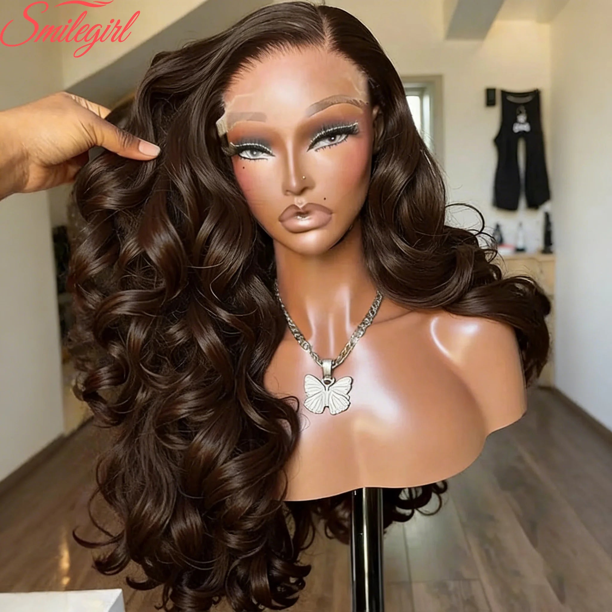 # Chocolate Brown Body Wave Lace Front Wig for Women