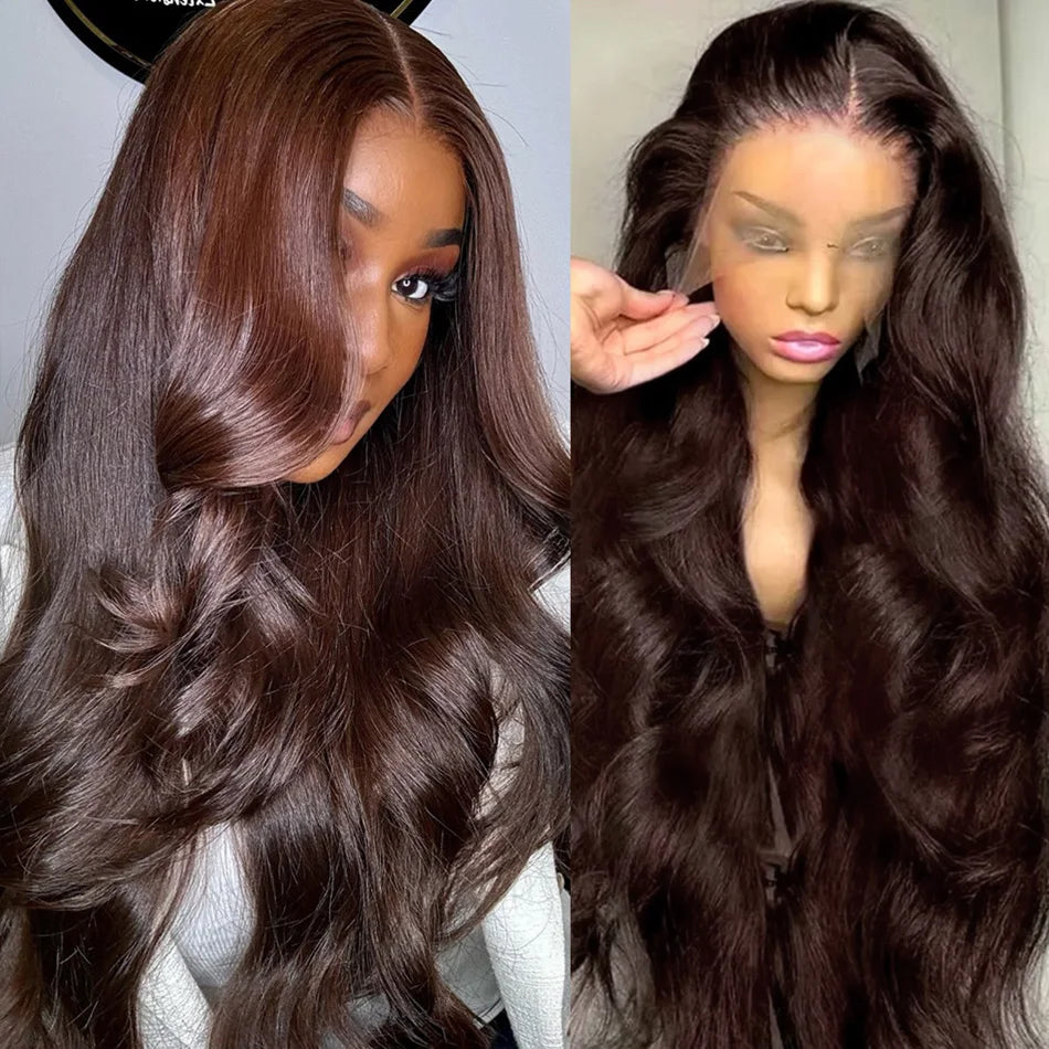 # Chocolate Brown Body Wave Lace Front Wig for Women
