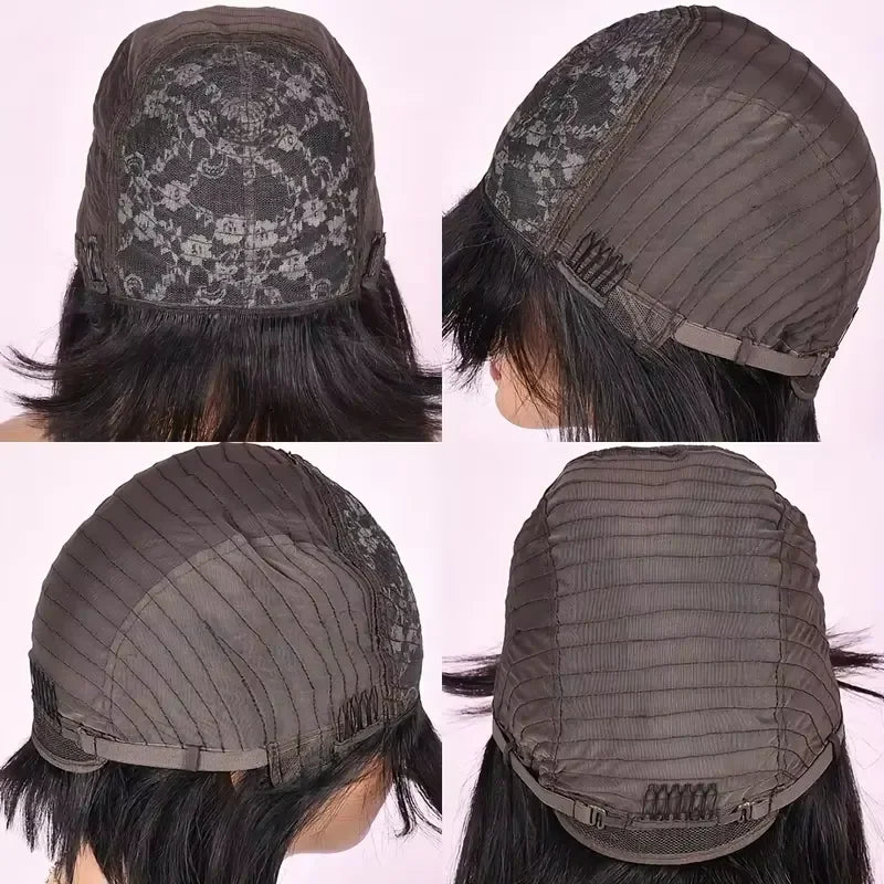 # Elegant 34-Inch Brazilian Bone Straight Wig with Bangs