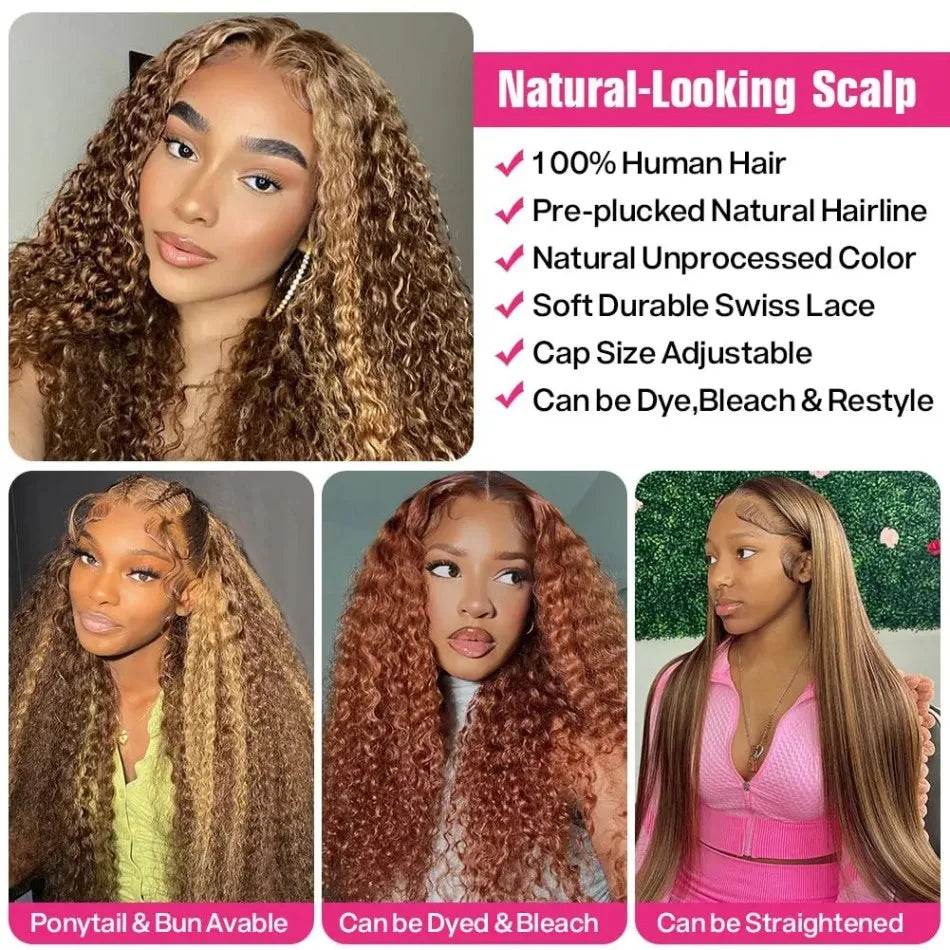 # Curly Deep Wave Brazilian HD Lace Front Wig
