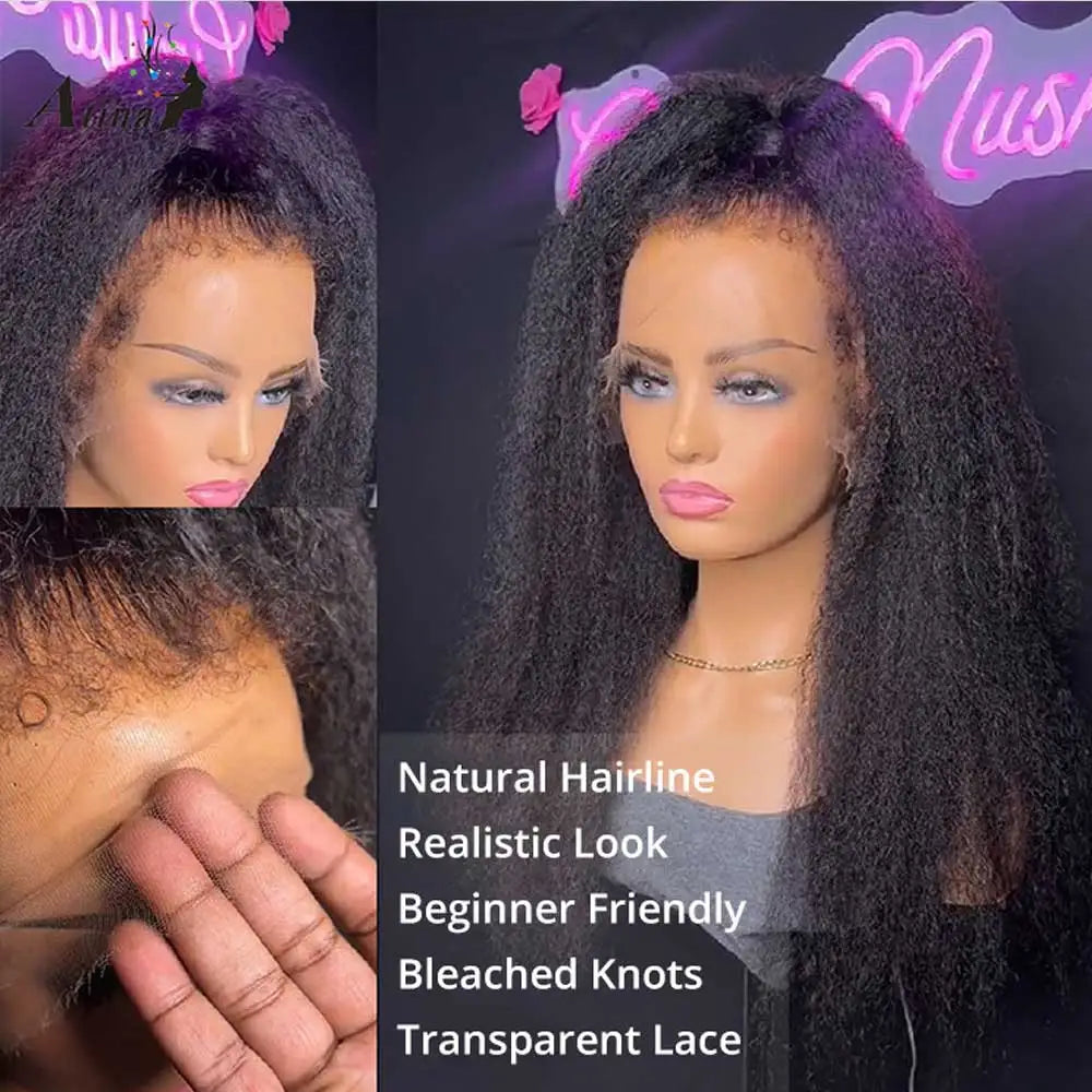 # 40-42 Inch Glueless HD Lace Kinky Straight Wig for Women