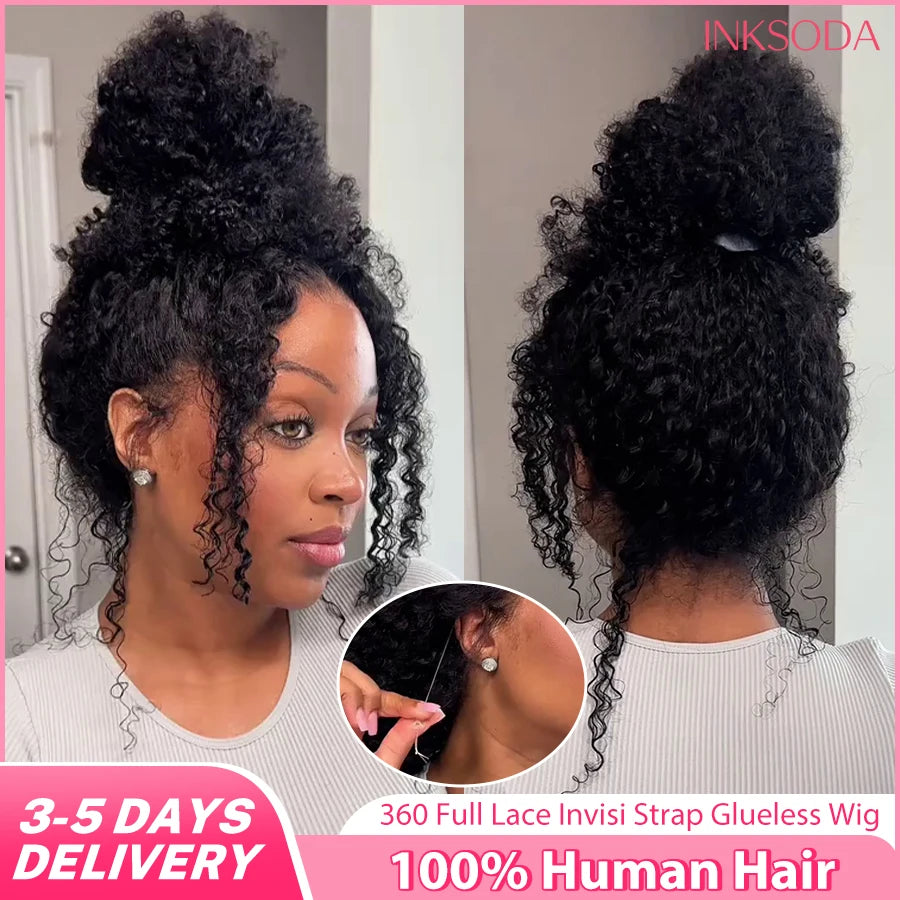# 36" Glueless Deep Wave Black Wig with HD Lace