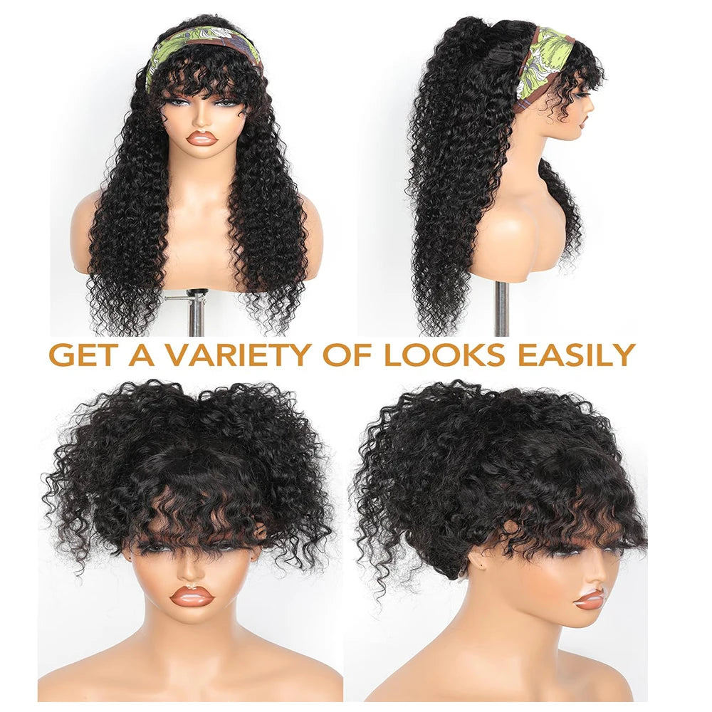 # Effortless Beauty: Glueless Deep Curly Human Hair Wigs with Bangs
