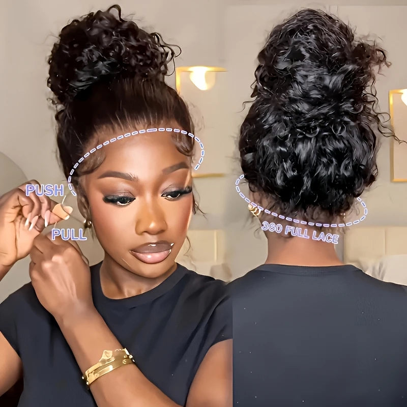 # Effortlessly Glamorous: 36-Inch Water Wave Full Lace Wig