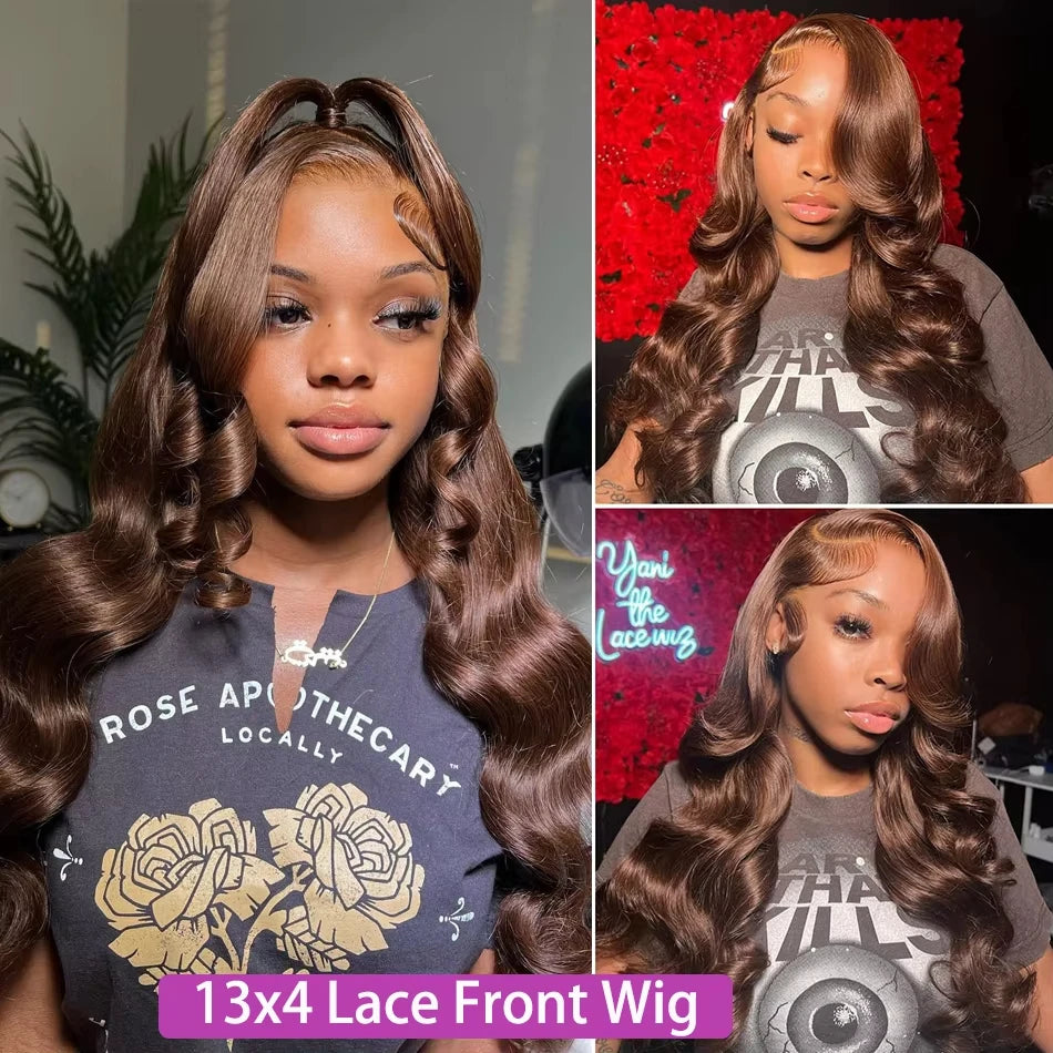 # Chocolate Brown 30" HD Lace Front Body Wave Wig
