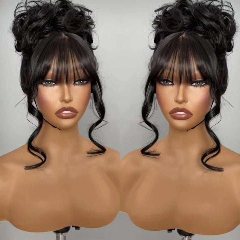 # Glueless Brazilian Body Wave Wig with Bangs - Clearance Sale