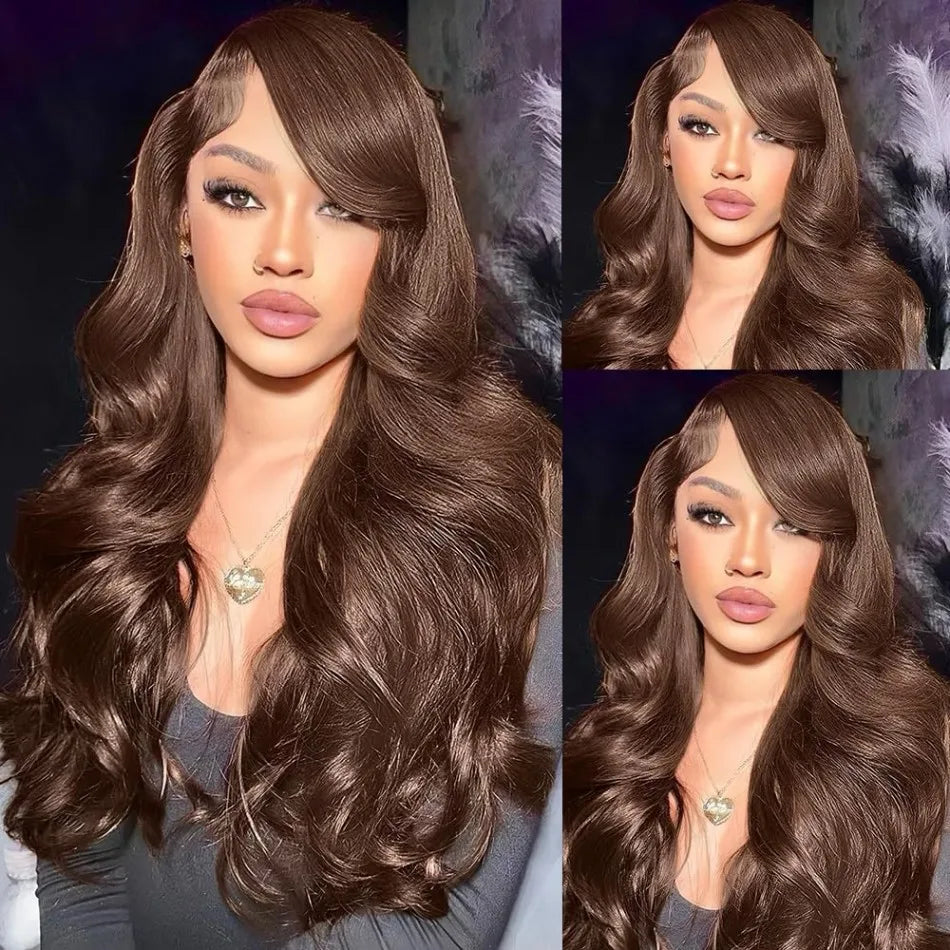 # Chocolate Brown Body Wave Lace Front Wig for Women